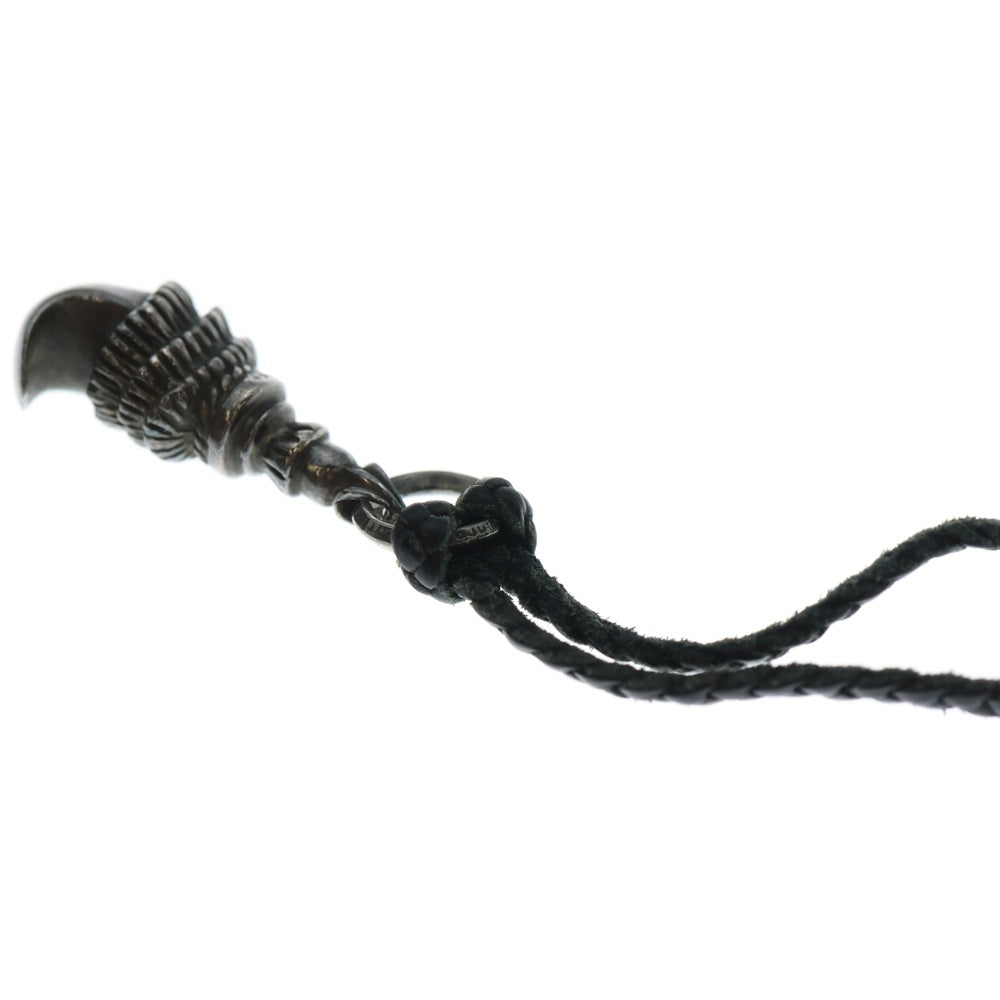 CHROME HEARTS(クロムハーツ) CROW クロウ レザーブレイド ネックレス シルバー/ブラック