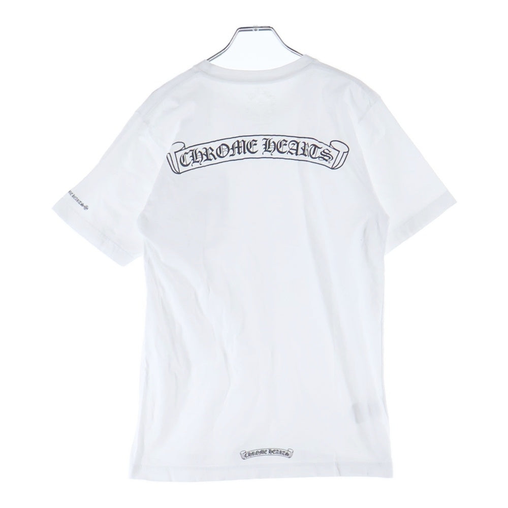 CHROME HEARTS(クロムハーツ) CH T-SHIRT スクロールラベルプリント フロントポケット クルーネック半袖Tシャツカットソー ホワイト
