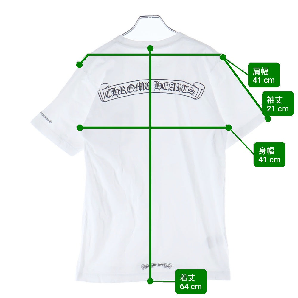 CHROME HEARTS(クロムハーツ) CH T-SHIRT スクロールラベルプリント フロントポケット クルーネック半袖Tシャツカットソー ホワイト