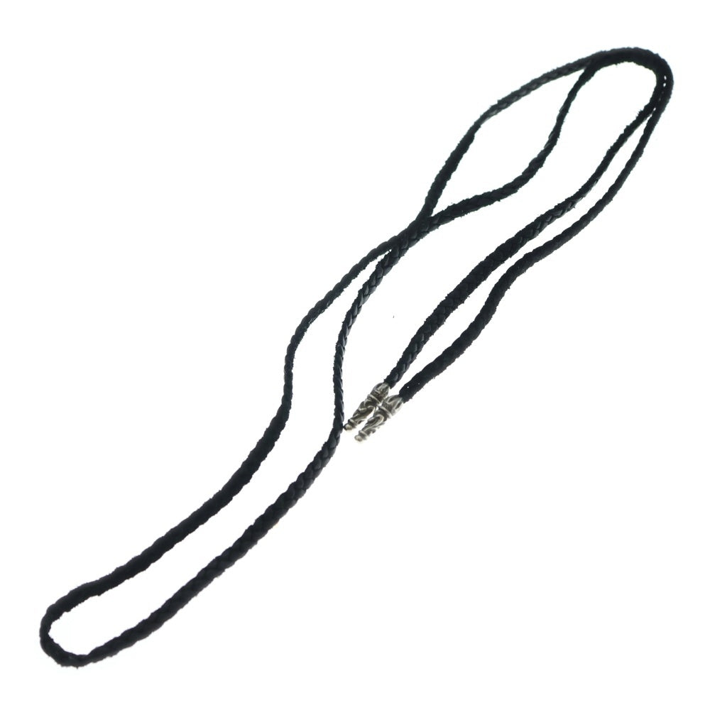 CHROME HEARTS(クロムハーツ) LEATHER BRAID スクロールレザーブレード シルバーネックレス