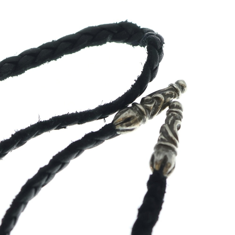 CHROME HEARTS(クロムハーツ) LEATHER BRAID スクロールレザーブレード シルバーネックレス