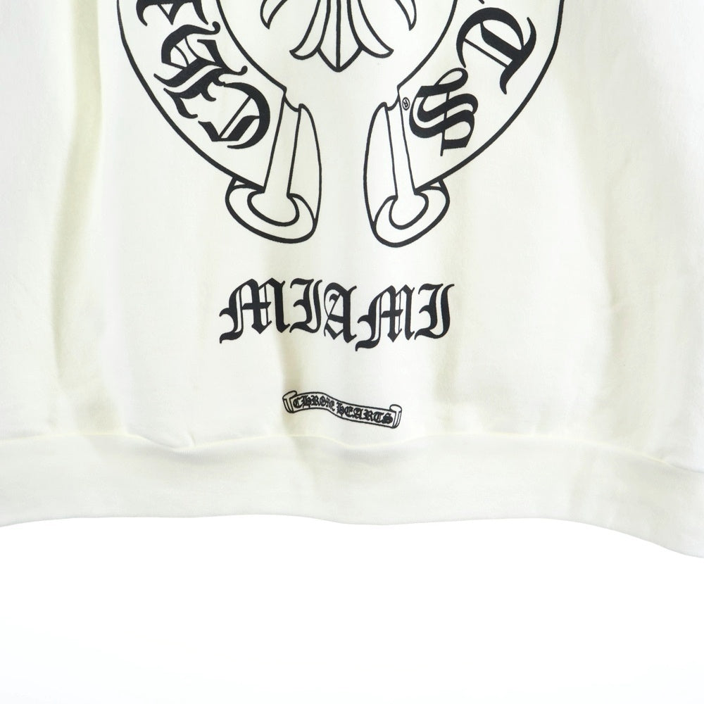 CHROME HEARTS(クロムハーツ) MIAMI Limited Horseshoe Pullover Hoodie マイアミ限定 ホースシュープリント フーデッドプルオーバーパーカー ホワイト