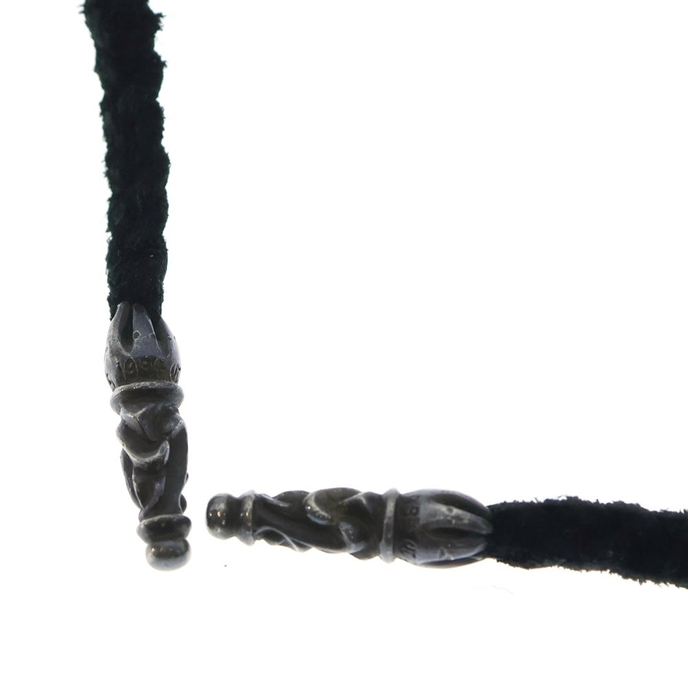 CHROME HEARTS(クロムハーツ) LEATHER BRAID SCROLL ネックレス レザーブレイドネックレス ブラック/シルバー BCA377