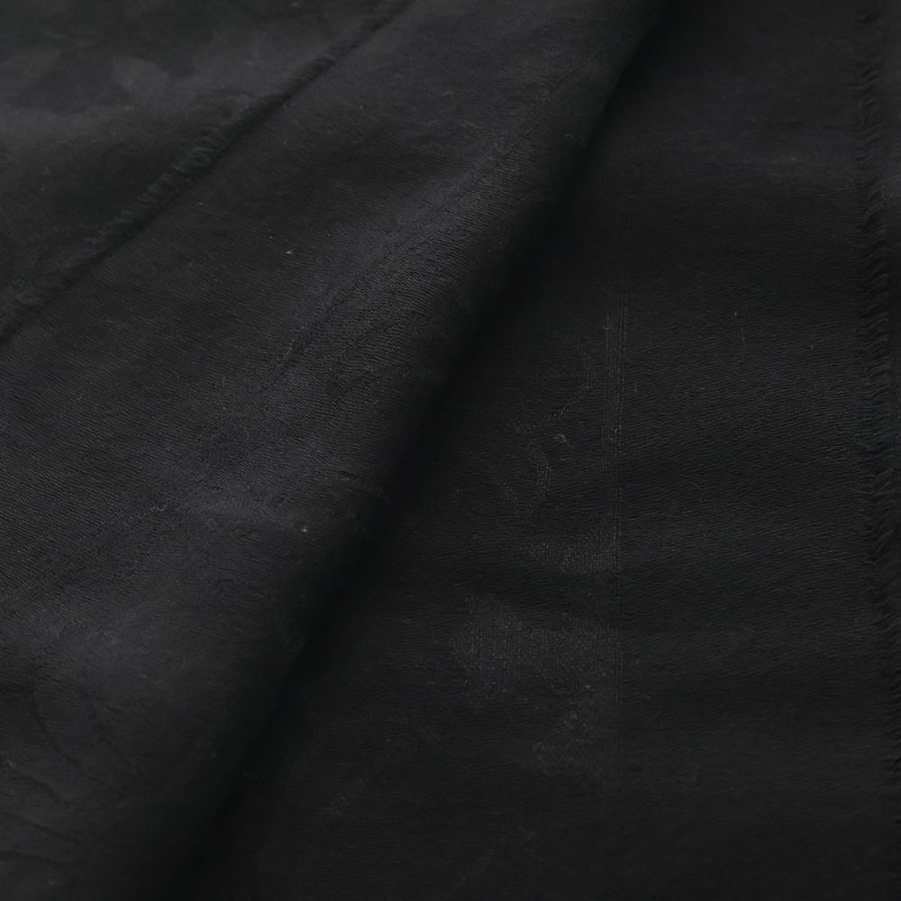 CHROME HEARTS(クロムハーツ) CH PLS SCARF CH プラス 総柄ジャガード カシミヤ フリンジ ストール スカーフ マフラー ブラック