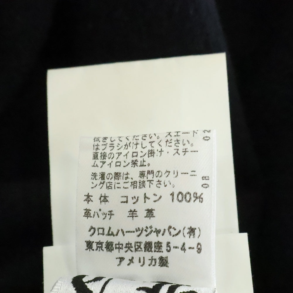 CHROME HEARTS(クロムハーツ) クロスボールボタンCHレザー付ベースボール半袖シャツ ブラック