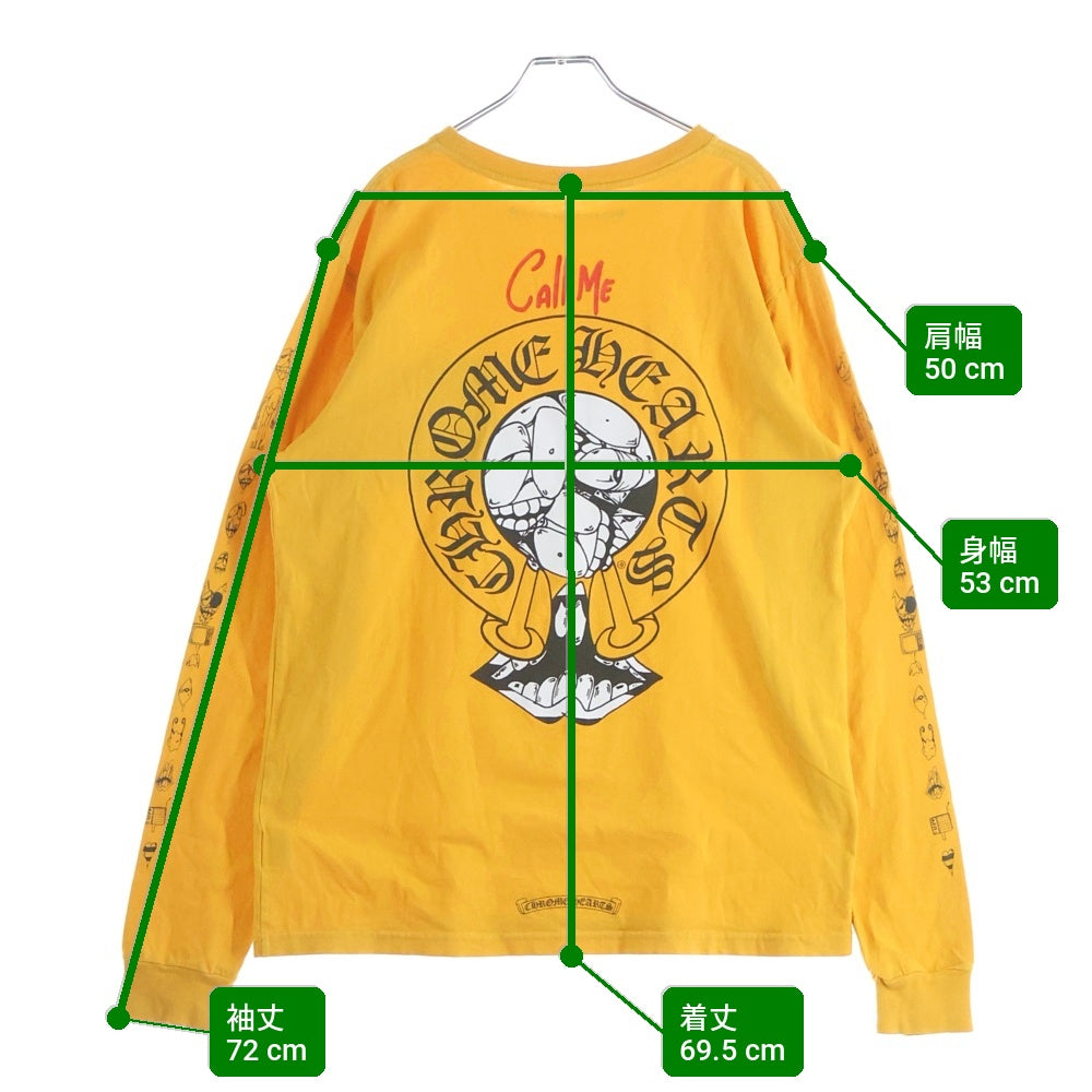 CHROME HEARTS(クロムハーツ) ×MATTY BOY PPO コールミー マスタード クルーネック長袖Tシャツ 長袖カットソー