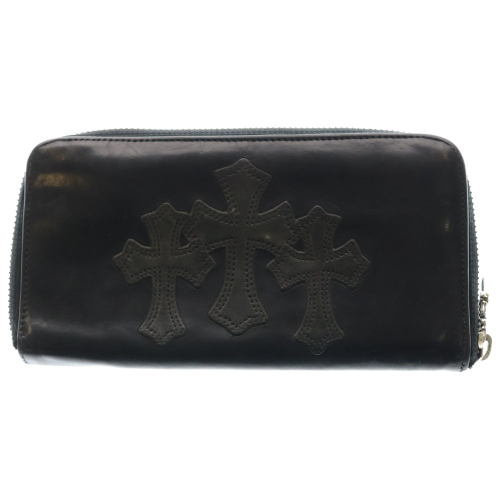 CHROME HEARTS(クロムハーツ) REC F ZIP 3クロス ラウンドジップレザーウォレット 財布 ブラック