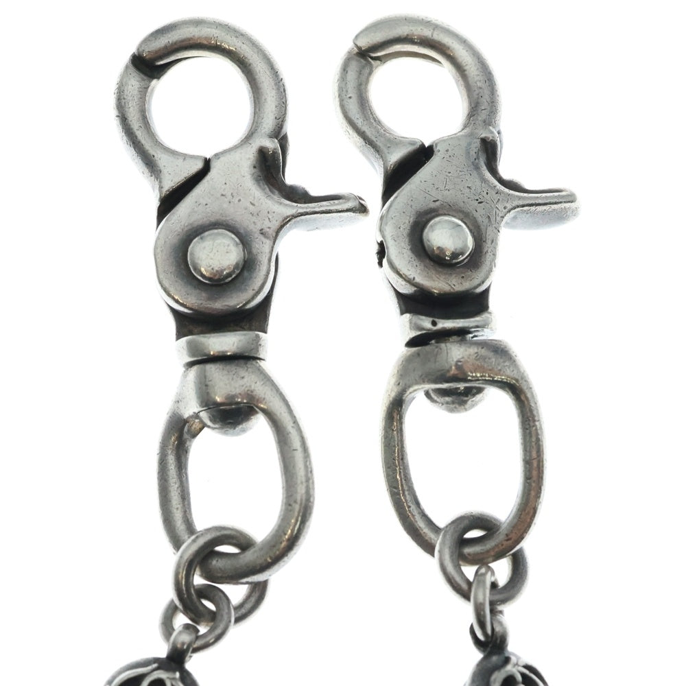 CHROME HEARTS(クロムハーツ) 2BALL LONG-T 2クリップロング#2フローラルボール オールドシルバーウォレットチェーン