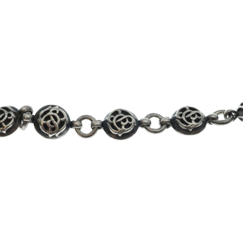 CHROME HEARTS(クロムハーツ) 2BALL LONG-T 2クリップロング#2フローラルボール オールドシルバーウォレットチェーン