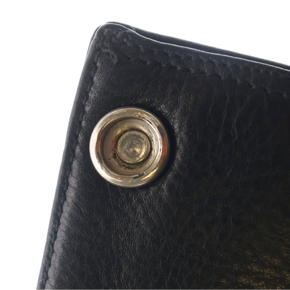 CHROME HEARTS(クロムハーツ) 3FOLD 3フォールド クロスボールボタン レザーウォレット 財布 ブラック BCA364