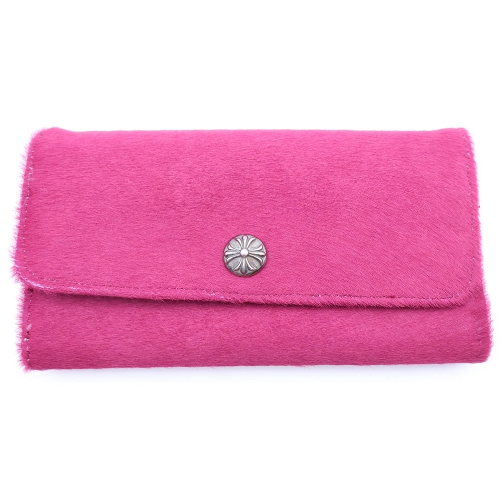 CHROME HEARTS(クロムハーツ) JUDY CROSS BALL ジュディ クロス ボール ボタン ハラコレザーウォレット 長財布