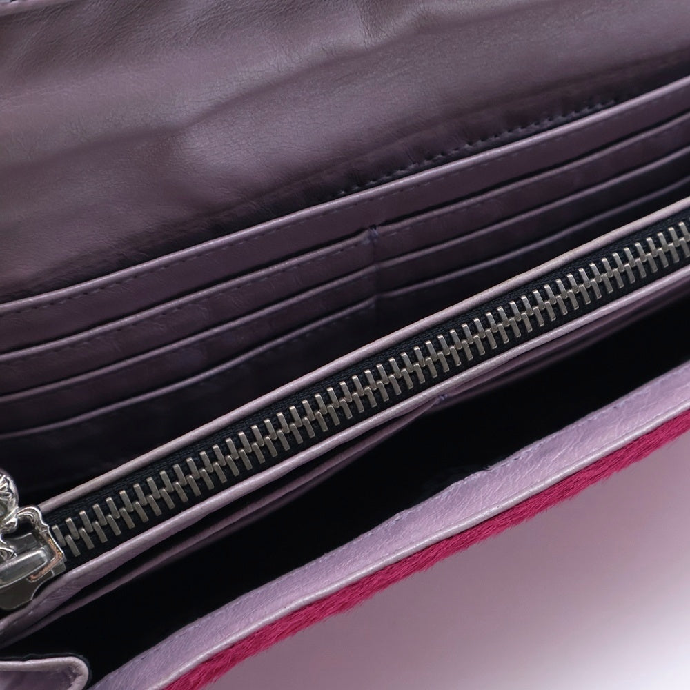 CHROME HEARTS(クロムハーツ) JUDY CROSS BALL ジュディ クロス ボール ボタン ハラコレザーウォレット 長財布