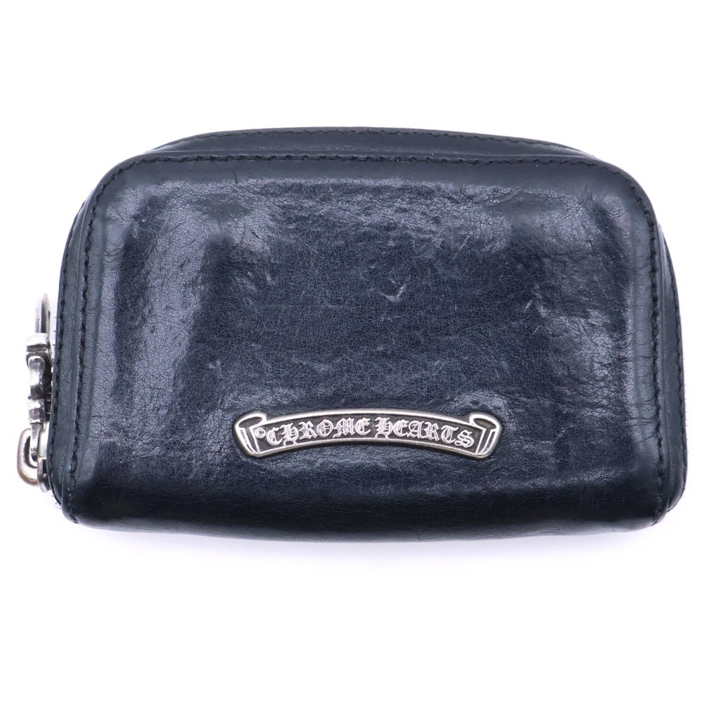 CHROME HEARTS(クロムハーツ) COIN CASE ダガーラウンドジップレザーコインケース 財布 ブラック