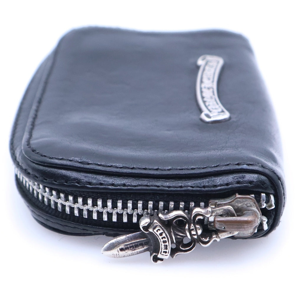 CHROME HEARTS(クロムハーツ) COIN CASE ダガーラウンドジップレザーコインケース 財布 ブラック
