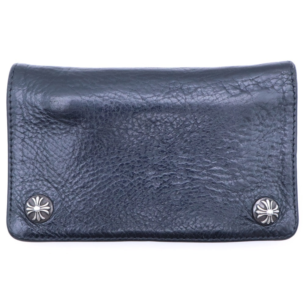 CHROME HEARTS(クロムハーツ) 1ZIP 1ジップ クロスボールボタン レザーウォレット 財布 ブラック BCA362