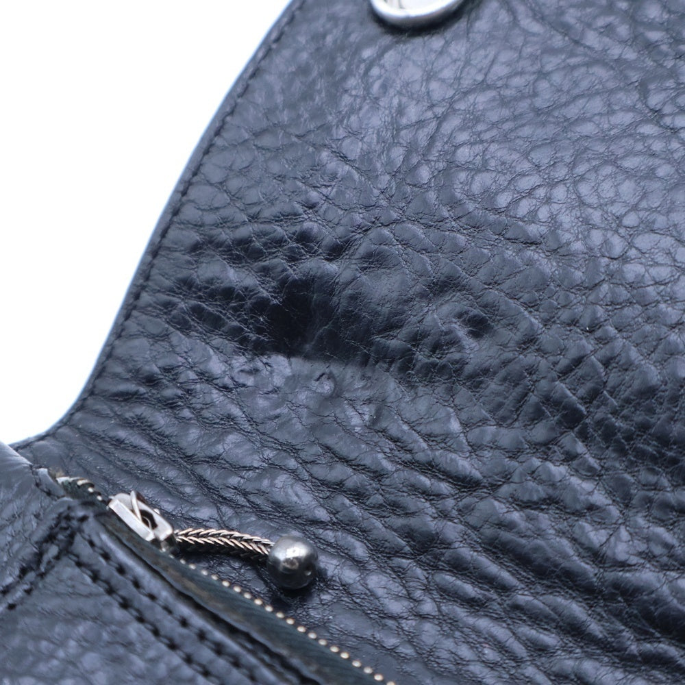 CHROME HEARTS(クロムハーツ) 1ZIP 1ジップ クロスボールボタン レザーウォレット 財布 ブラック BCA362