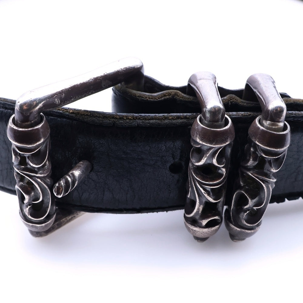 CHROME HEARTS(クロムハーツ) BLT ROLLER 3PC 1.5inch 3PCローラーバックル レザーベルト ブラック