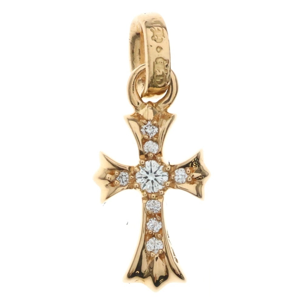 CHROME HEARTS(クロムハーツ) 22K CRS BBYFAT P DMND ベイビーファット PAVEダイヤ チャーム ゴールドネックレストップ