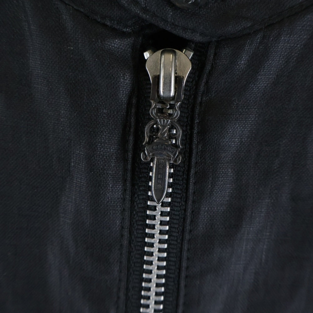 CHROME HEARTS(クロムハーツ) EZ RIDER/イージーライダー ダガーハーフジップリネンコーティング ジャケット ブラック