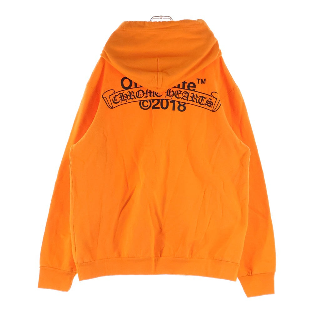 CHROME HEARTS(クロムハーツ) HD PLVR V OFF WHITE オフホワイトロゴバックプリントプルオーバーパーカー