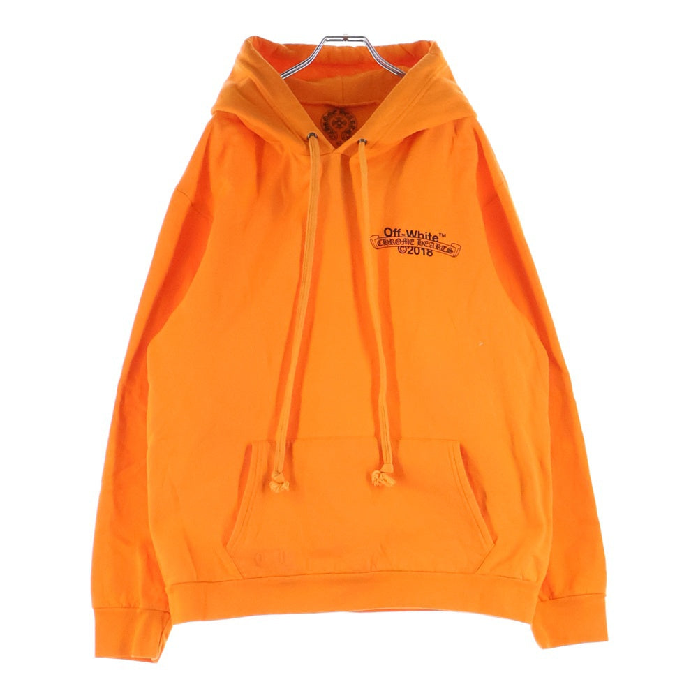 CHROME HEARTS(クロムハーツ) HD PLVR V OFF WHITE オフホワイトロゴバックプリントプルオーバーパーカー