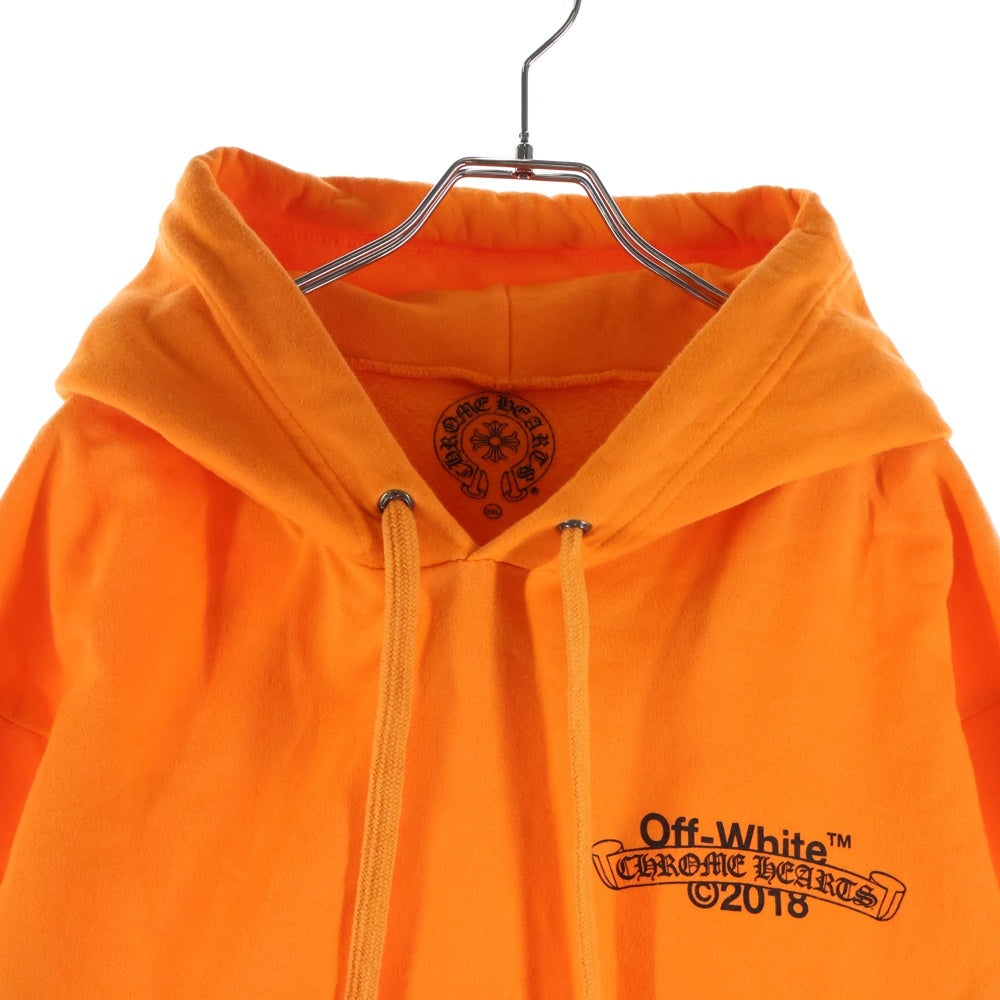 CHROME HEARTS(クロムハーツ) HD PLVR V OFF WHITE オフホワイトロゴバックプリントプルオーバーパーカー