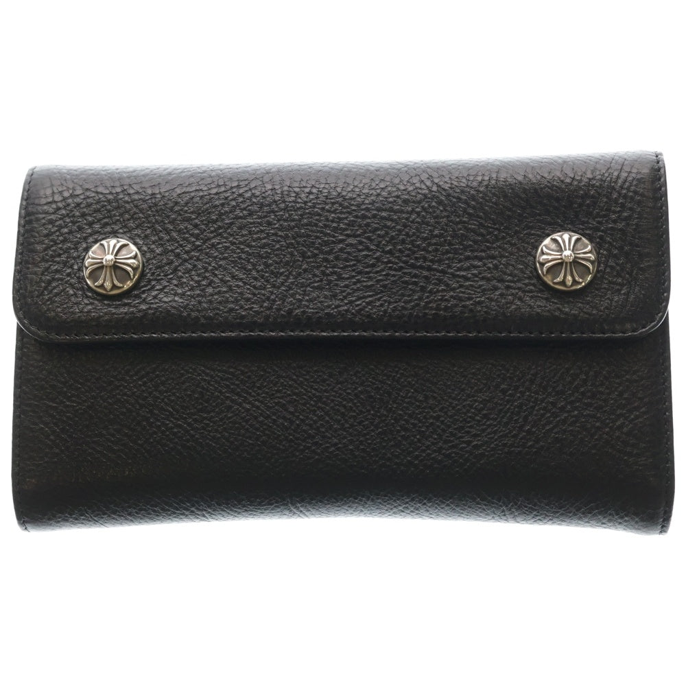 CHROME HEARTS(クロムハーツ) WAVE ウェーブ レザーウォレット 財布 ブラックBCA375