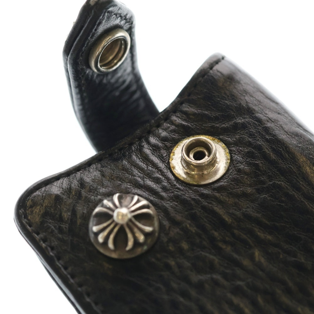 CHROME HEARTS(クロムハーツ) KEY CASE キーケース クロスボールボタン デストロイレザーキーケース ブラック