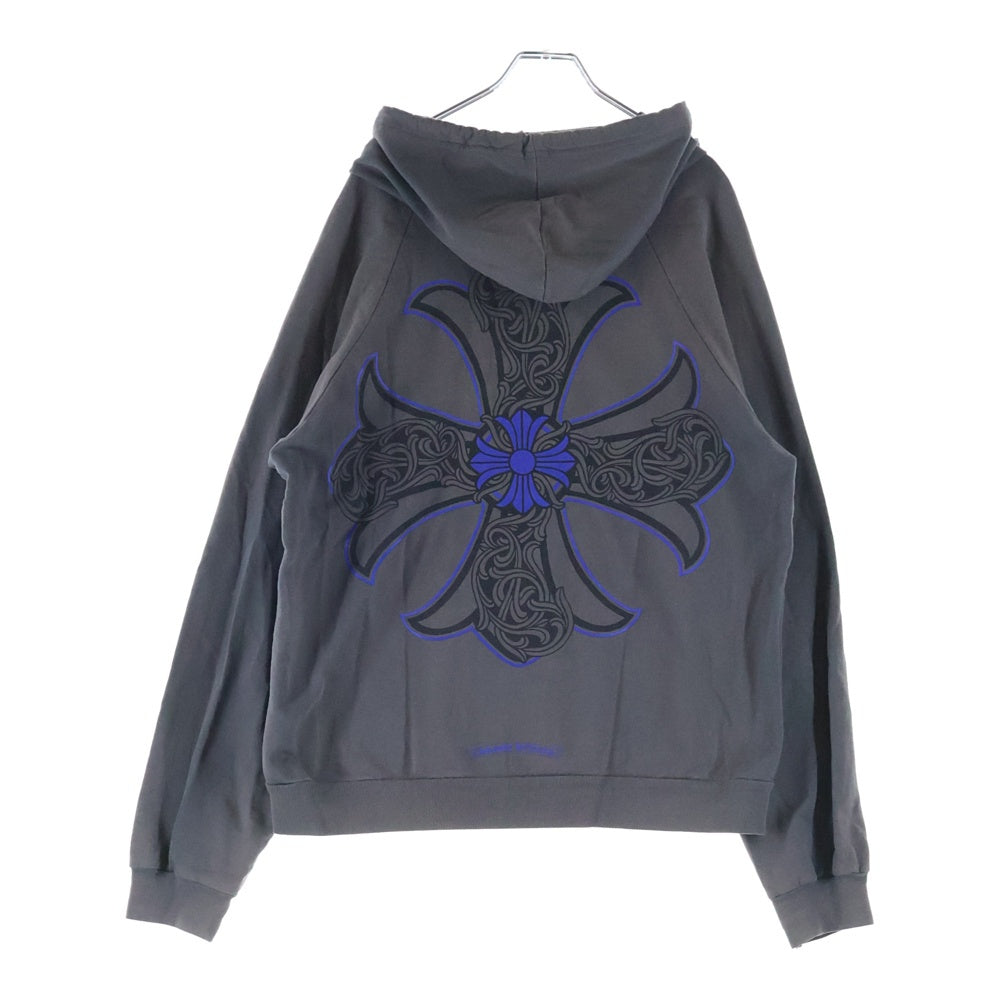 CHROME HEARTS(クロムハーツ) SWTSHRT HD ZIP HOODIE CHプラス バックプリントジップアップパーカー フーディー グレー
