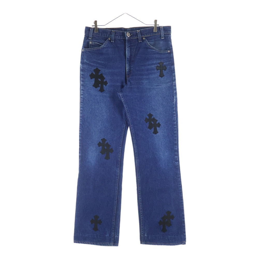 CHROME HEARTS(クロムハーツ) ×Levi's U VNTG JEAN BLU ORNG TAB 517 クロスパッチ付きウォッシュドデニムパンツ