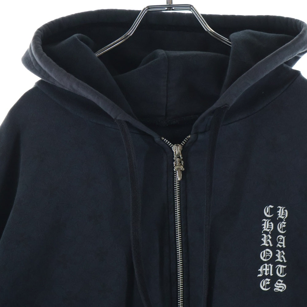 CHROME HEARTS(クロムハーツ) SWTSHRT HD ZIP CHプラス総柄バックホースプリントジップパーカー ブラック
