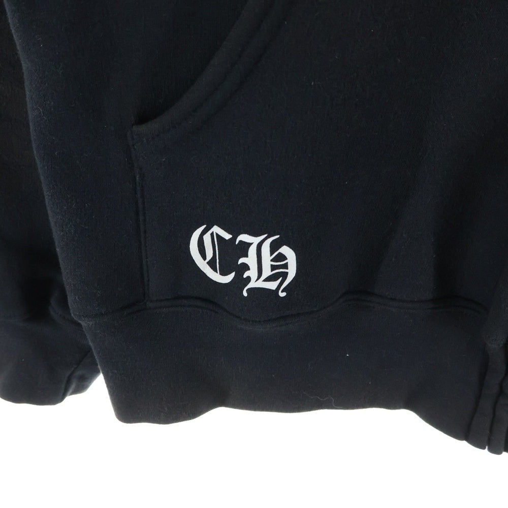 CHROME HEARTS(クロムハーツ) SWTSHRT HD ZIP バックスクロールラベルプリント 袖CHクロス 裏地サーマル ジップアップパーカー