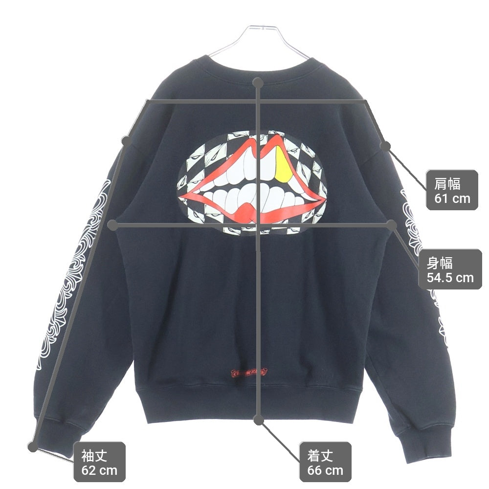 CHROME HEARTS(クロムハーツ) ×MATTY BOY 99 Eyes Chomper Crewneck Sweatshirt マッティボーイ 99アイズ 袖フローラル クルーネックスウェット