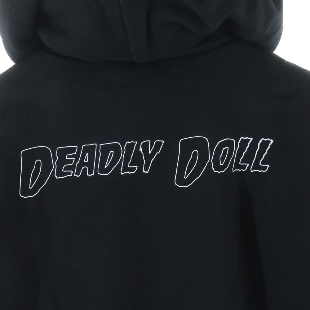 CHROME HEARTS(クロムハーツ) ×DEADLY DOLL FLRL CRS SWTSHRT PLVR デッドリードール フローラルクロス プルオーバーフーディ パーカー チルドレン キッズ ブラック