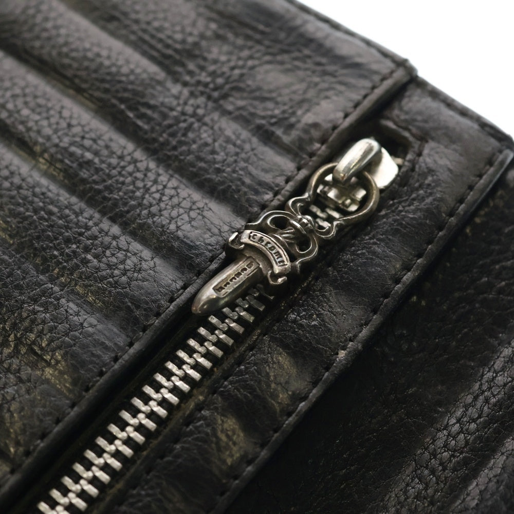 CHROME HEARTS(クロムハーツ) WAVE ウェーブ レザーウォレット 財布 ブラックBCA375