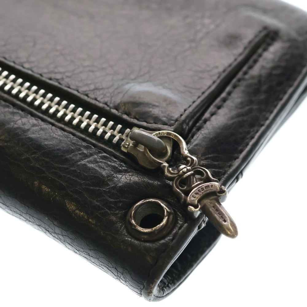 CHROME HEARTS(クロムハーツ) WAVE ウェーブ レザーウォレット 財布 ブラックBCA375