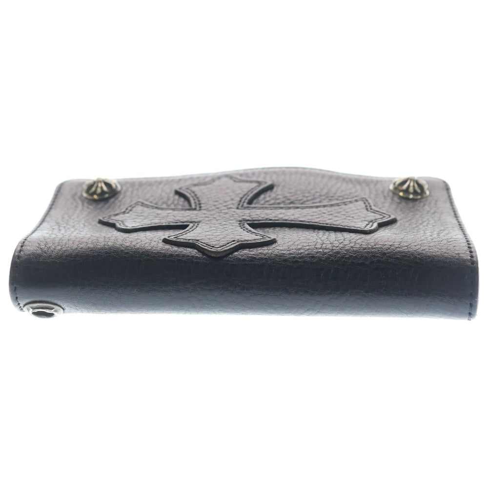 CHROME HEARTS(クロムハーツ) 1ZIP CROSS PATCH 1ジップ クロスパッチ付きクロスボタンレザーウォレット財布