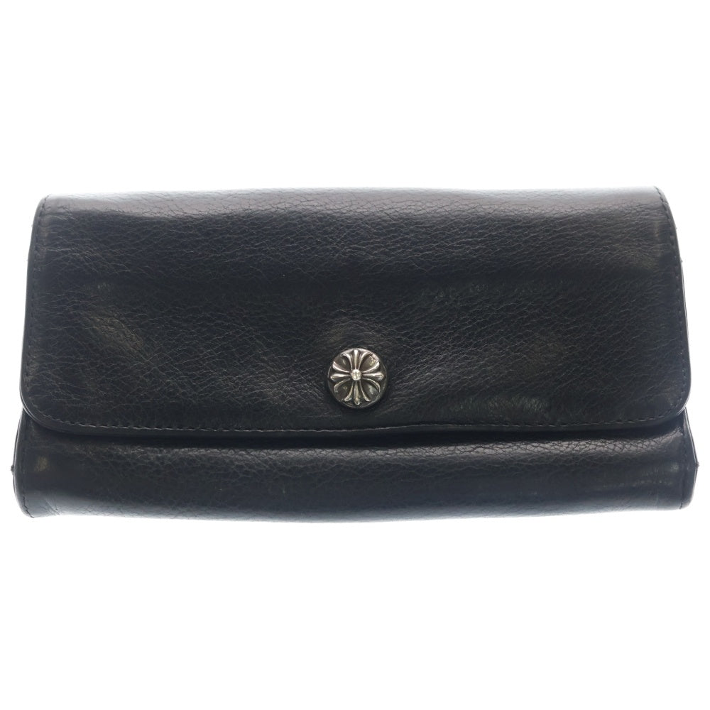 CHROME HEARTS(クロムハーツ) JUDY CROSS BALL ジュディ クロス ボール ボタン レザーウォレット 長財布 ブラック