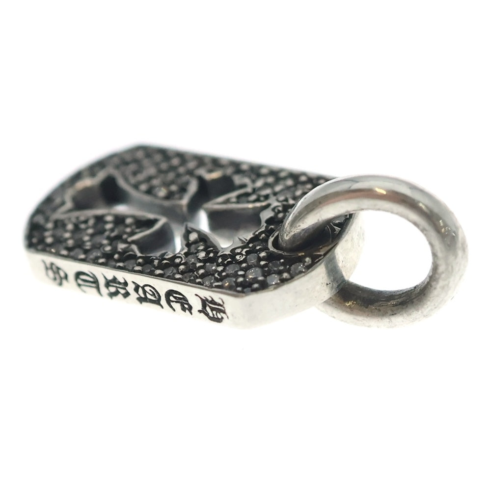 CHROME HEARTS(クロムハーツ) DT TNY CO CRS P D タイニーカットアウトクロスドッグタグ アフターダイヤ ネックレストップ シルバー