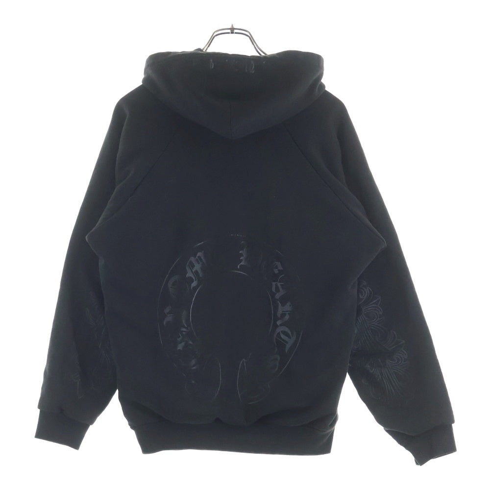 CHROME HEARTS(クロムハーツ) OLD SWTSHRT HD ZIP 裏地白サーマル 袖フローラルプリント ジップアップパーカー