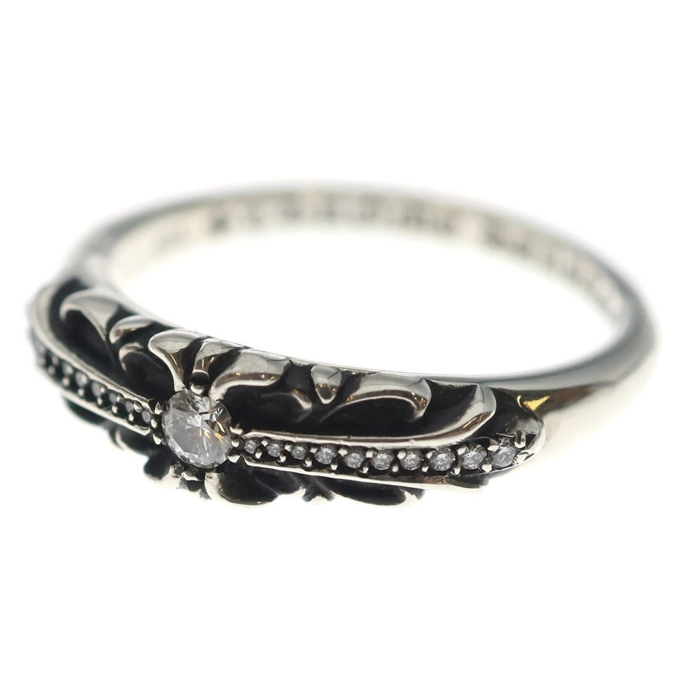CHROME HEARTS(クロムハーツ) BABY CLSC P D ベイビークラシックフローラルクロス PAVEダイヤ リング シルバー