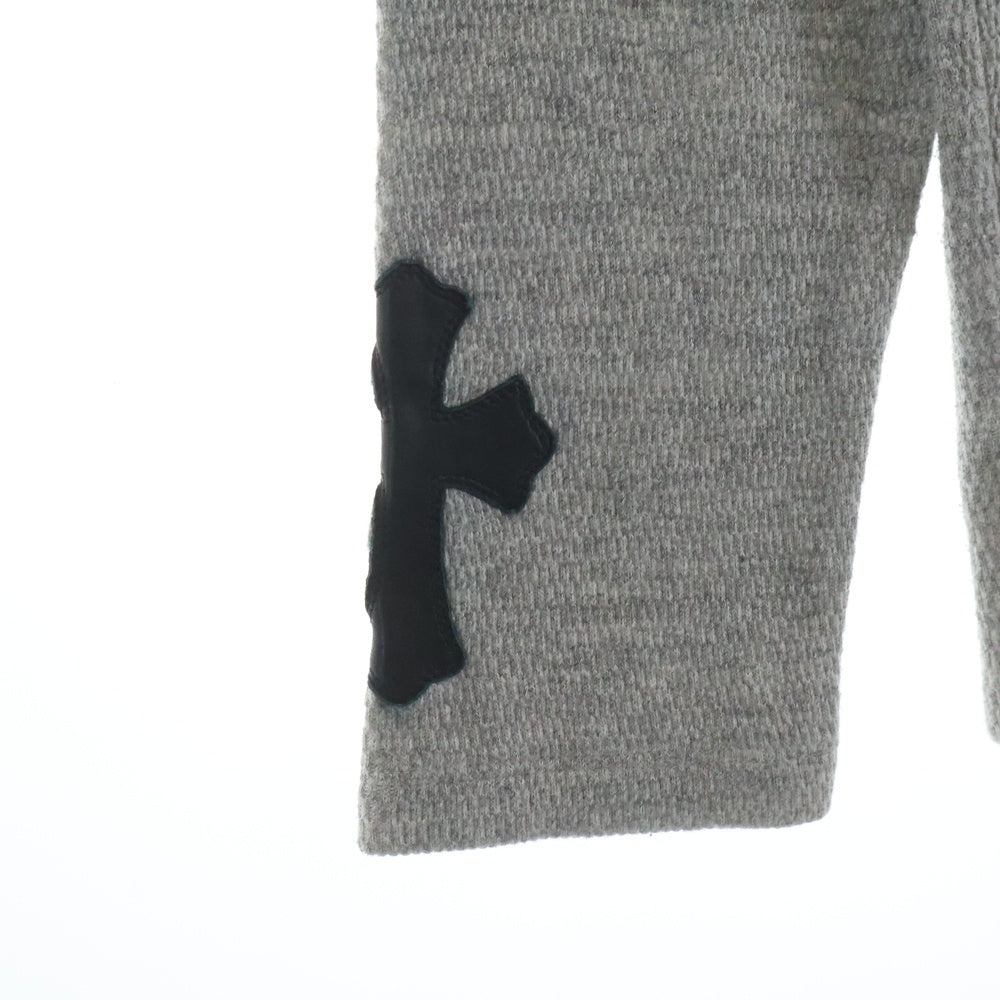 CHROME HEARTS(クロムハーツ) OLD Thermal L/S 袖クロスパッチ付きサーマル クルーネック長袖Tシャツ