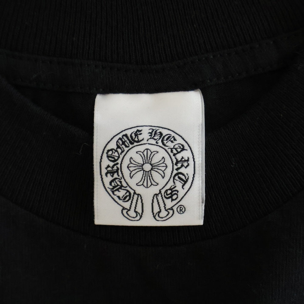 CHROME HEARTS(クロムハーツ) American Flag Vine Dagger Horseshoe Tee アメリカンフラッグ ヴァインダガーホースシュー Tシャツ 半袖カットソー 胸ポケット 星条旗 ホースシュー ブラック