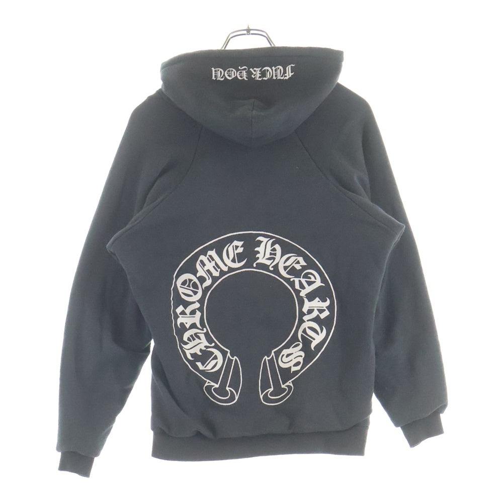 CHROME HEARTS(クロムハーツ) OLD SWTSHRT PLVR オールド バックホースシュープリント 裏地サーマル プルオーバーパーカー