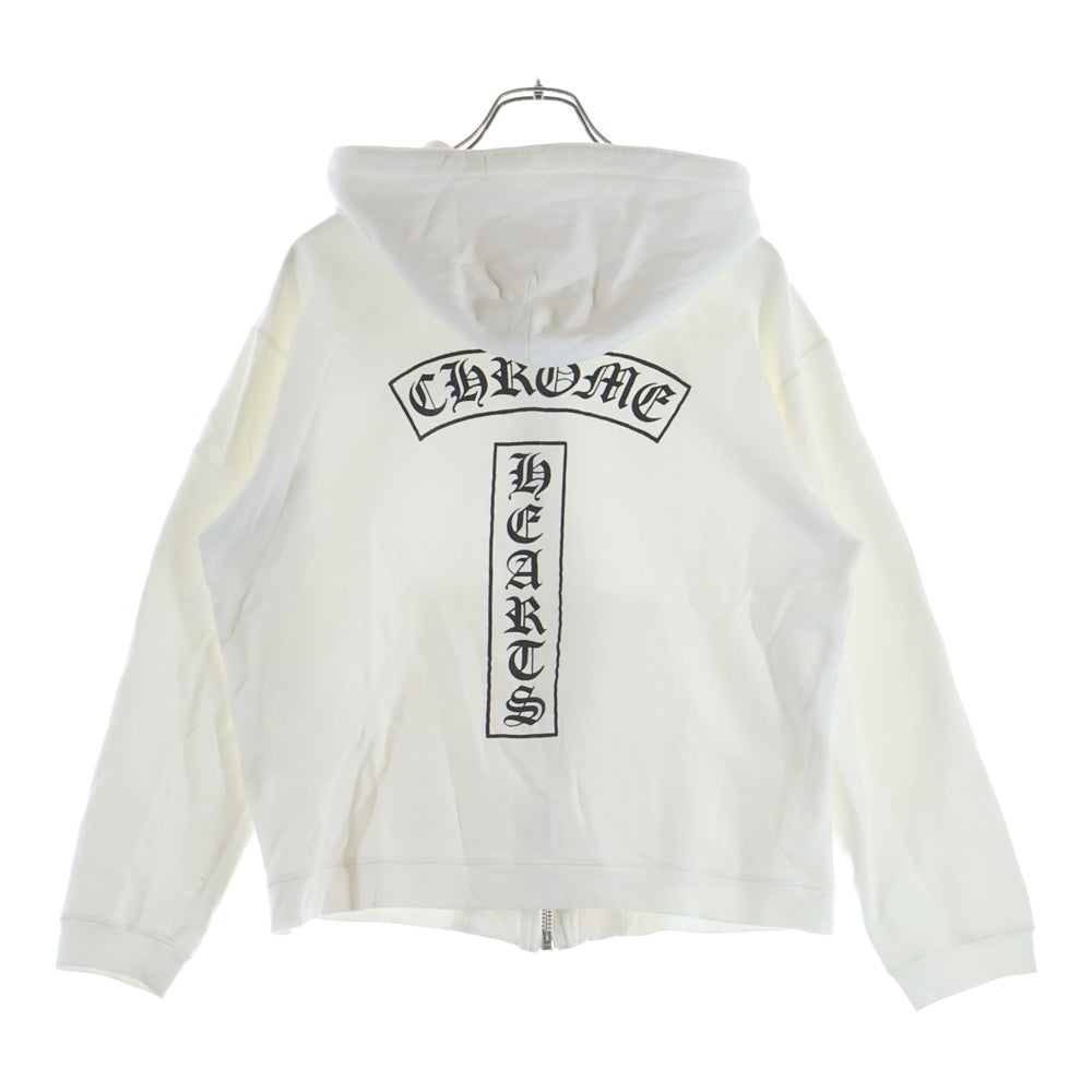 CHROME HEARTS(クロムハーツ) OLD T BAR ZIP HOODIE Tバー #10ダガージップ ジップパーカー ホワイト