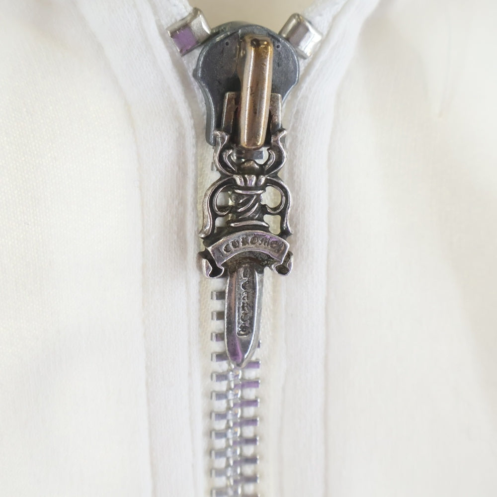 CHROME HEARTS(クロムハーツ) OLD T BAR ZIP HOODIE Tバー #10ダガージップ ジップパーカー ホワイト