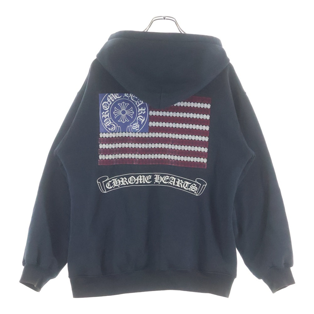CHROME HEARTS(クロムハーツ) OLD SWTSHRT HD ZIP オールド アメリカンフラッグ 星条旗 ホースシュープリント 裏地サーマル ジップアップパーカー
