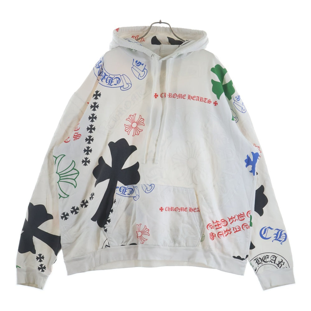 CHROME HEARTS(クロムハーツ) STENCIL HOODIE ステンシルプリント プルオーバーパーカー ホワイト