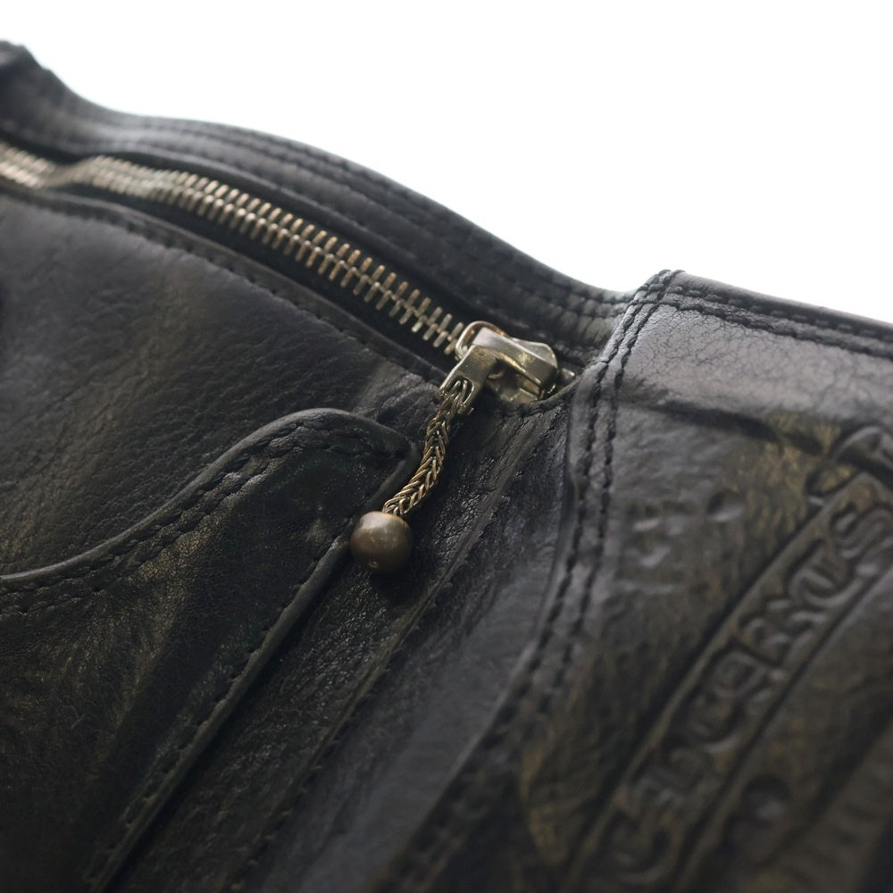 CHROME HEARTS(クロムハーツ) 3FOLD 3フォールド クロスボールボタン レザーウォレット 財布 ブラック BCA364