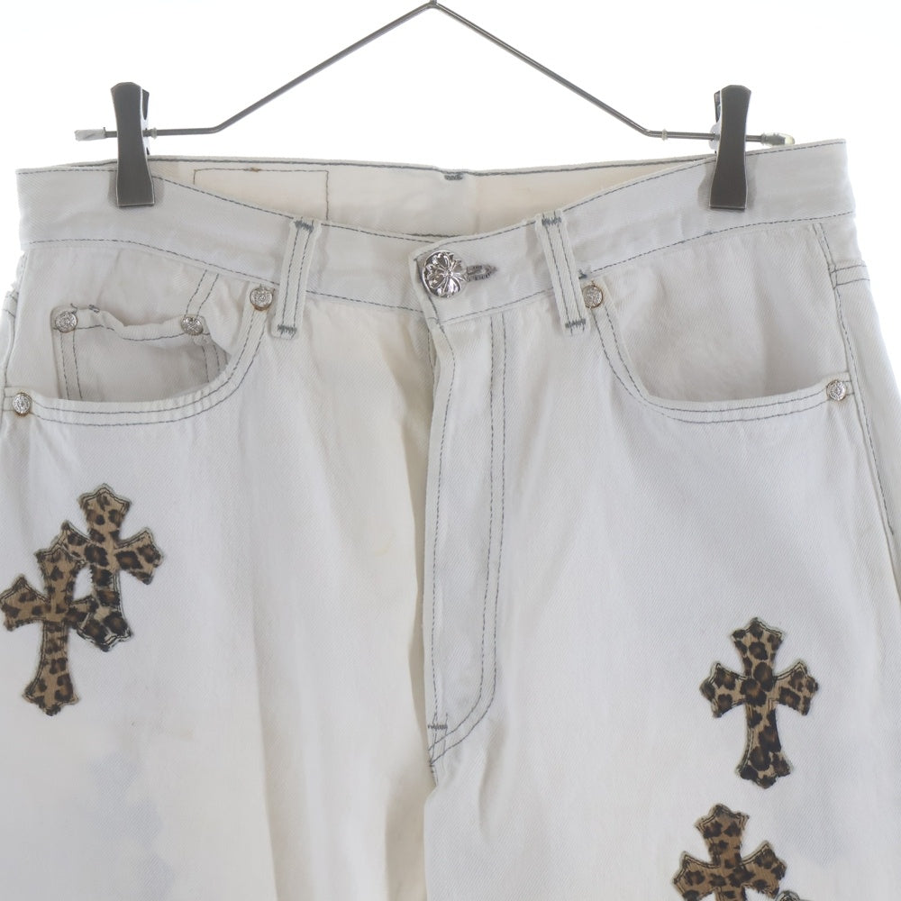 CHROME HEARTS(クロムハーツ) U VNTG JEAN WHT RED TAB クロスパッチ付きウォッシュド501デニムパンツ